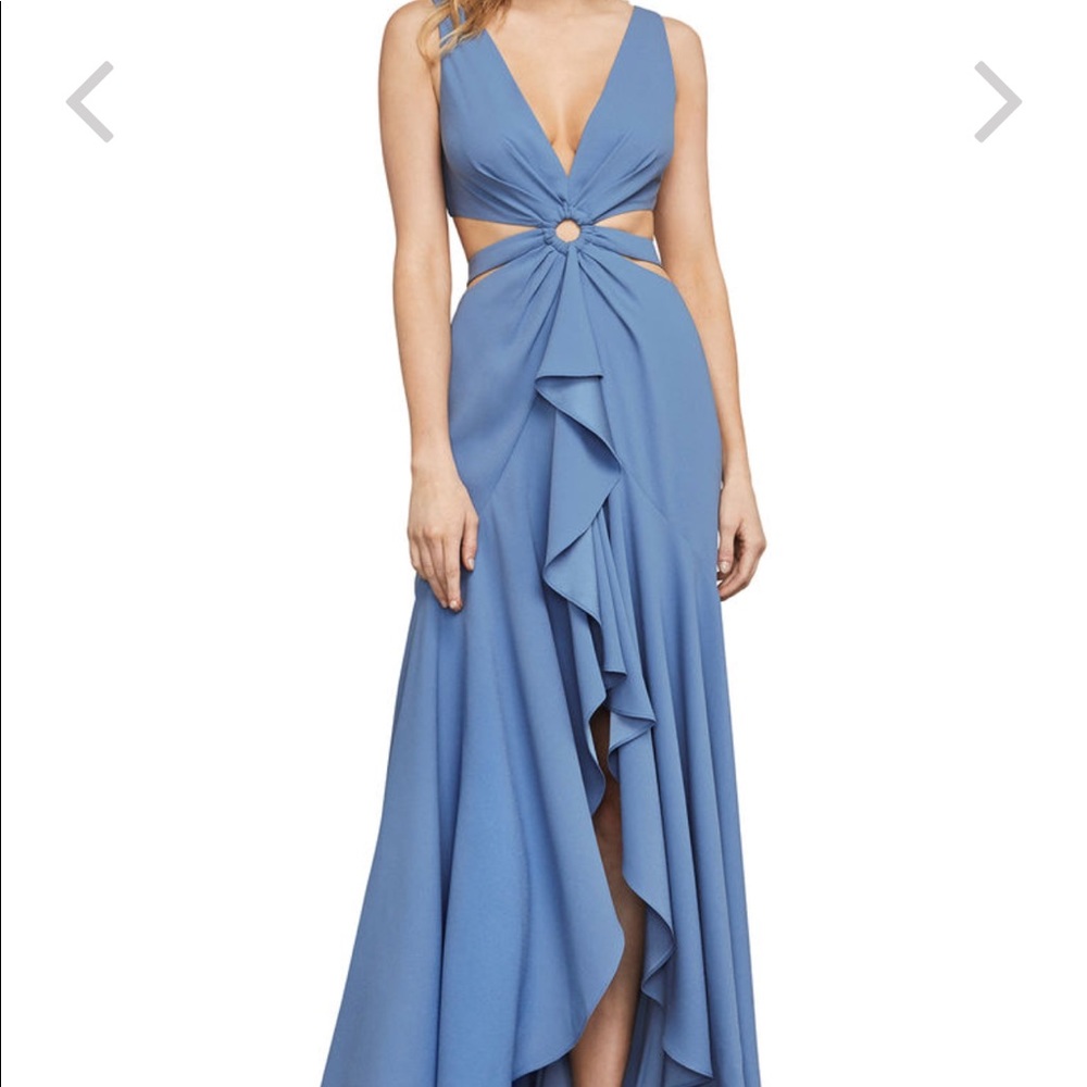 BCBG blue cut out gown